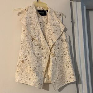 Per Se Ivory/Cream Knit Vest